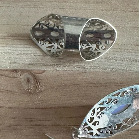 Moonstone Sterling Earrings and Ring Set - Picture 5 of 10